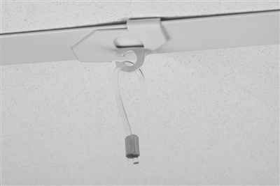 Drop Ceiling Hook + Loop Perlon Cord + Zipper Hook